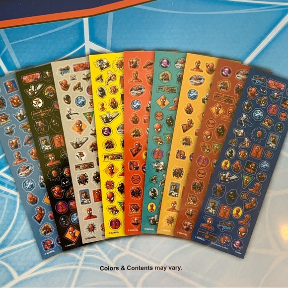 Spider-Man Sticker Collection Marvel 9 Rolls 360pc Colorful Spiderman Comics Lil - Picture 2 of 14
